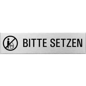 Textschild + Symbol - Bitte setzen (eckig)