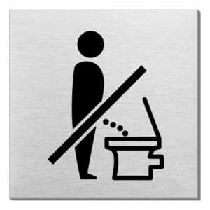 Piktogramm - Die Toilette nicht im Stehen benutzen (quadratisch)