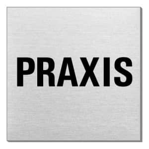 Textschild - Praxis (quadratisch)