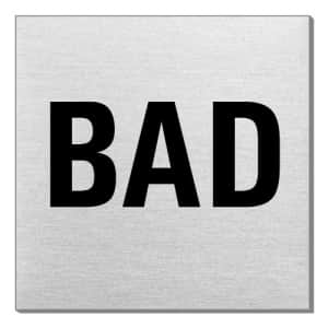 Textschild - Bad (quadratisch)