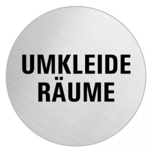 Textschild - Umkleide Räume (rund)