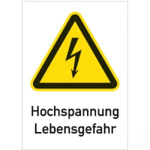 Kombischild Hochspannung - Lebensgefahr