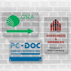 Werbeschild Acrylglas nach Wunsch