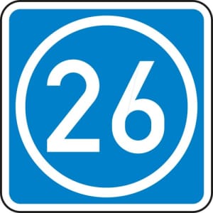 Schild Knotenpunkte Autobahnen ein bis zweistellig VZ 406-50