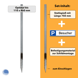 Parkplatzreservierer-Komplettset Besucher zum Einschlagen
