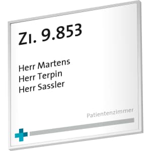 MADRID Türschild mit Distanzplatte und Diebstahlsicherung