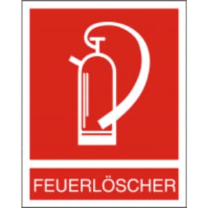 Feuerlöscher mit Schriftzug nach ASR A 1.3 (2007), (BGV A8 F 05)