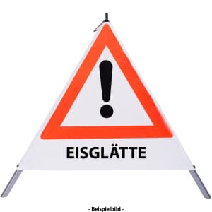 Faltsignal - Gefahrenstelle mit Text: EISGLÄTTE