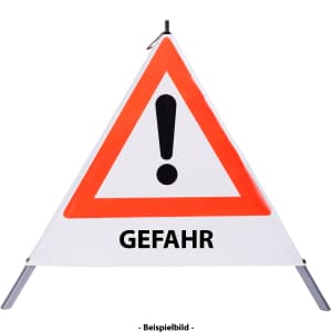 Faltsignal - Gefahrenstelle mit Text: GEFAHR