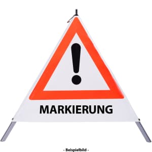 Faltsignal - Gefahrenstelle mit Text: MARKIERUNG