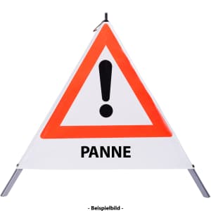 Faltsignal - Gefahrenstelle mit Text: PANNE