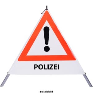 Faltsignal - Gefahrenstelle mit Text: POLIZEI