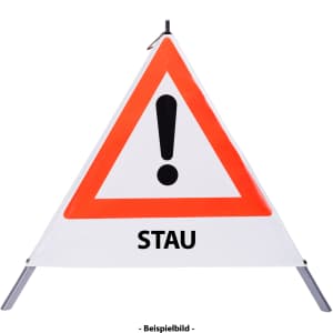 Faltsignal - Gefahrenstelle mit Text: STAU