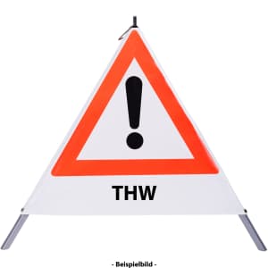 Faltsignal - Gefahrenstelle mit Text: THW