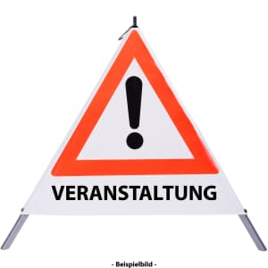 Faltsignal - Gefahrenstelle mit Text: VERANSTALTUNG