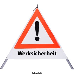 Faltsignal - Gefahrenstelle mit Text: Werksicherheit