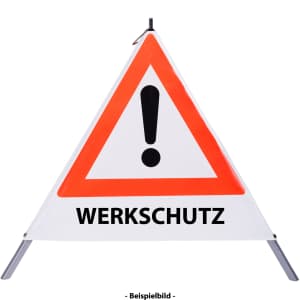 Faltsignal - Gefahrenstelle mit Text: WERKSCHUTZ
