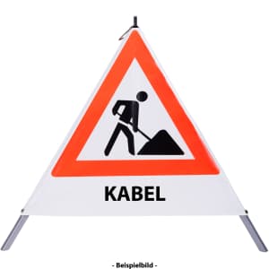 Faltsignal - Baustelle mit Text: KABEL