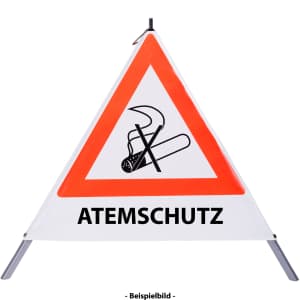 Faltsignal - Rauchverbot mit Text: ATEMSCHUTZ