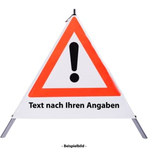 Faltsignal - Gefahrenstelle mit Text nach Ihren Angaben