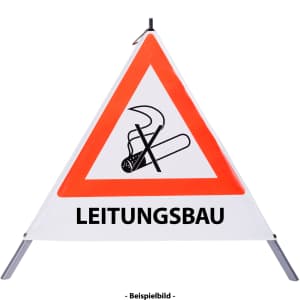 Faltsignal - Rauchverbot mit Text: LEITUNGSBAU