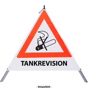Faltsignal - Rauchverbot mit Text: TANKREVISION