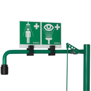 Hinweisschild Not-/Augendusche mit Edelstahlbefestigung, für Industrie-Notduschen