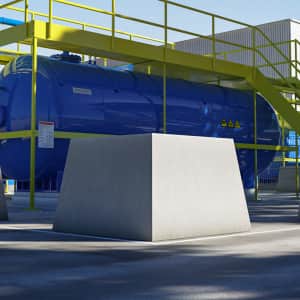 Betonschutzwand | Trapezeckstein | grau