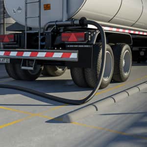 Anfahrschwelle | Parkstopp Klebebord | rund | Endstück grau