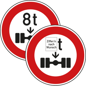 VZ 263 - Verkehrsschild Tatsächliche Achslast