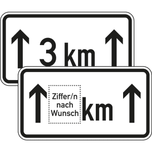 Zusatzschild Auf ... km Zusatzzeichen VZ 1001-31