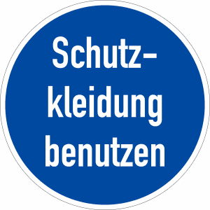 Gebotszeichen - Schutzkleidung benutzen