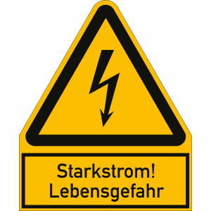 Kombischild Starkstrom! Lebensgefahr