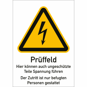 Kombischild Prüffeld