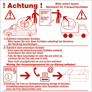 Merkblatt für Transportschäden