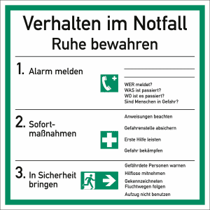 Verhalten im Notfall nach ISO 7010