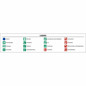 Legende für Fluchtwegplan nach ISO 7010