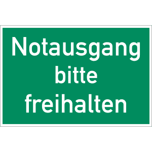 Notausgang bitte freihalten