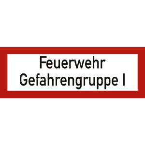 Feuerwehr - Gefahrengruppe I nach DIN 4066