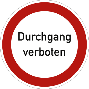 Durchgang verboten