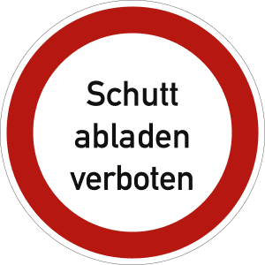 Schutt abladen verboten