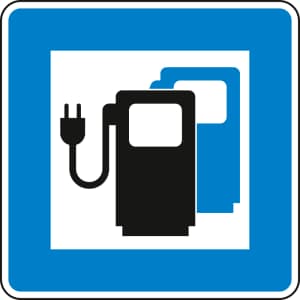 Ladestation für Elektrofahrzeuge - Verkehrsschild VZ 365-65