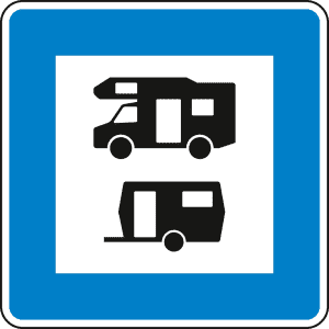 Wohnmobil- und Wohnwagenplatz - Verkehrsschild VZ 365-68