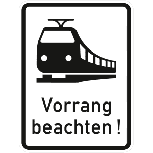 Schienenbahn Vorrang beachten! - Verkehrsschild VZ 2811