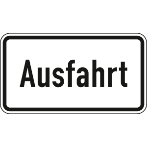 Ausfahrt - Verkehrsschild VZ 1007-37