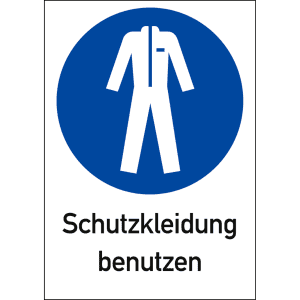 Kombischild Schutzkleidung benutzen (ISO 7010)