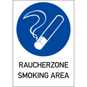 Kombischild Raucherzone Smoking Area