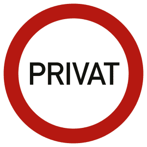 Textschild PRIVAT