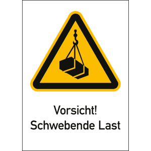 Kombischild Vorsicht! Schwebende Last (ISO 7010)