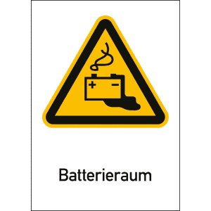 Kombischild Batterieraum (ISO 7010)